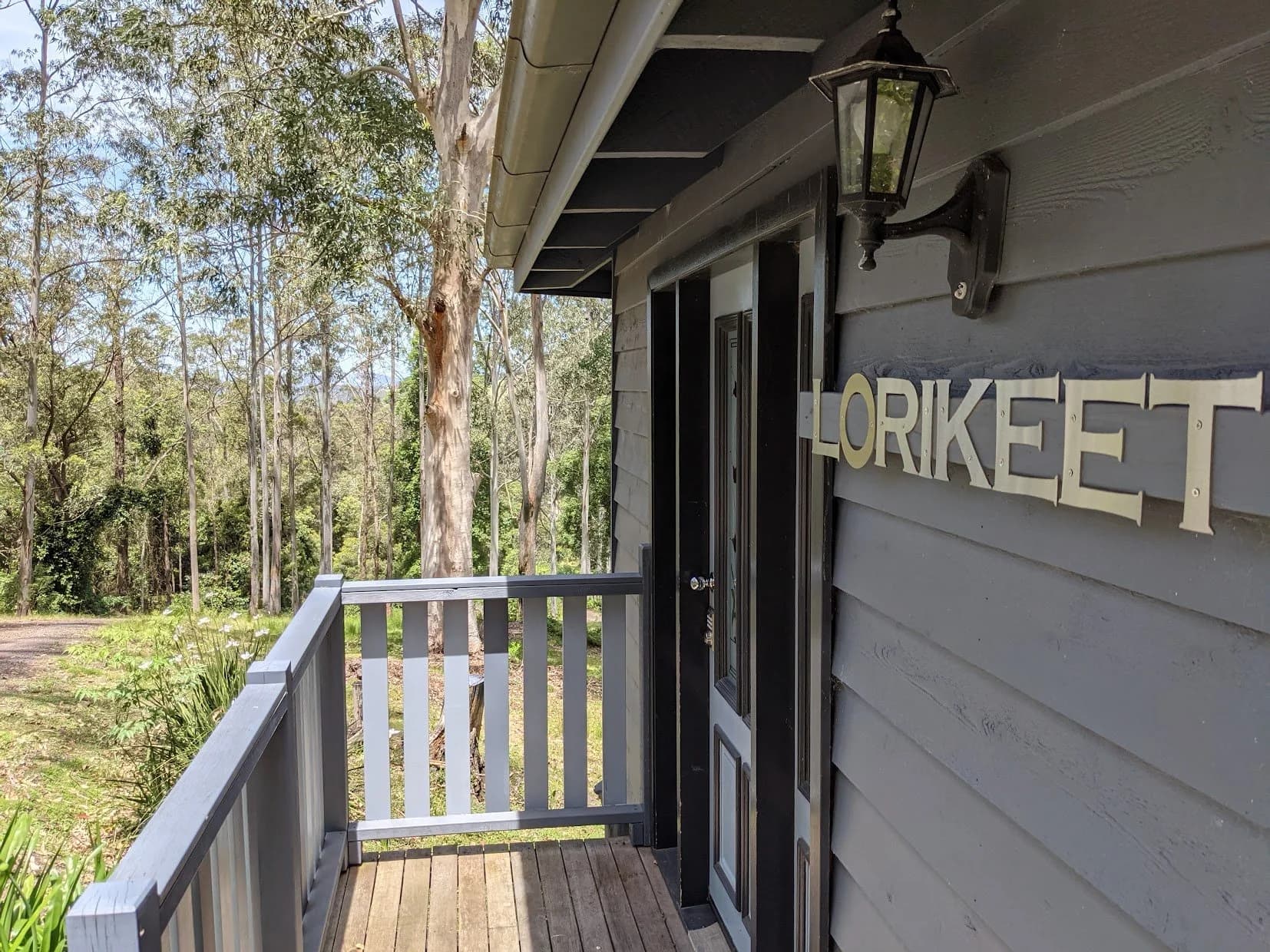Lorikeet Cabin surrounded by eucalyptus